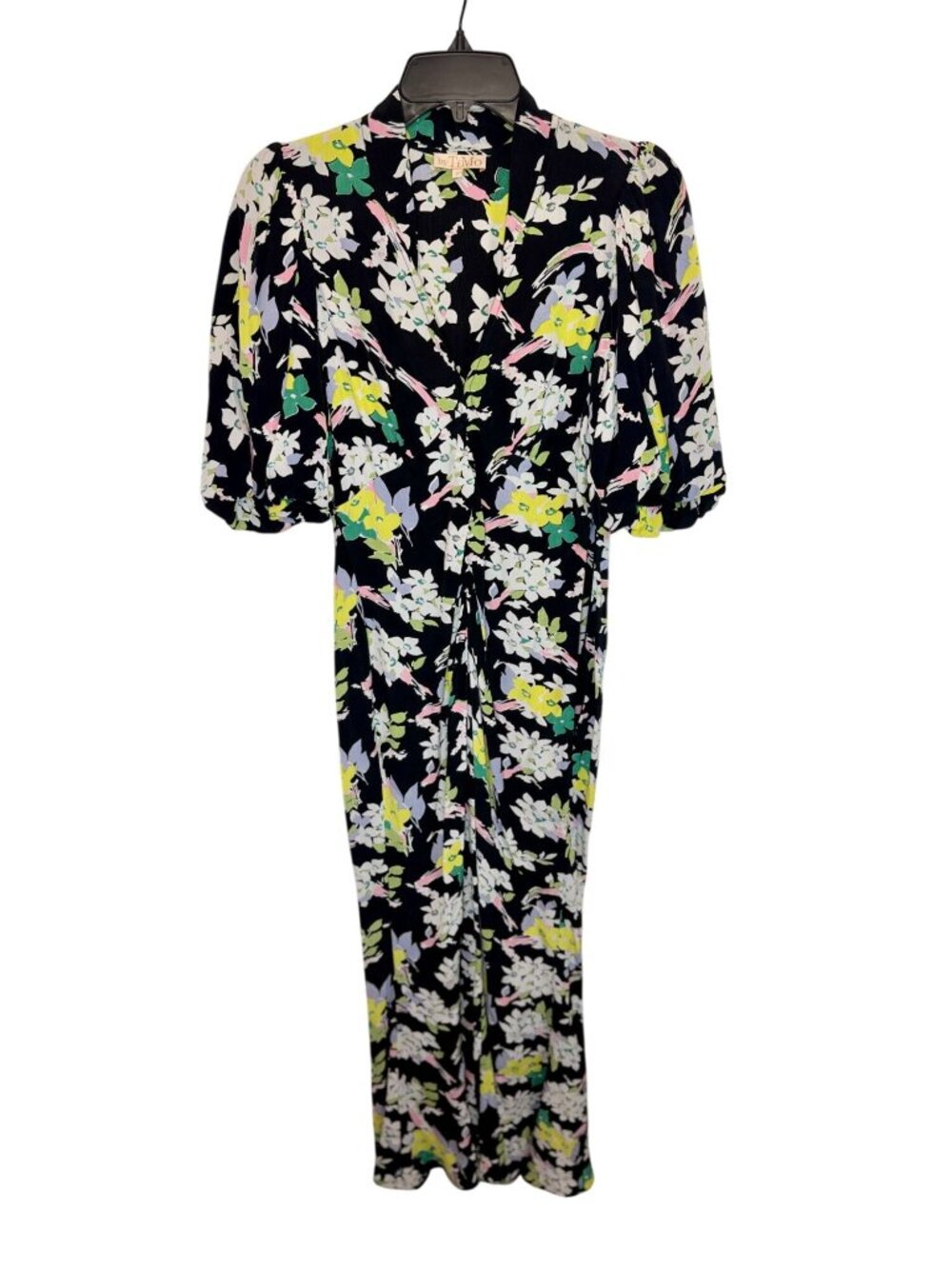 byTiMo floral puff sleeve crepe maxi dress - Size S - Picture 8 of 8